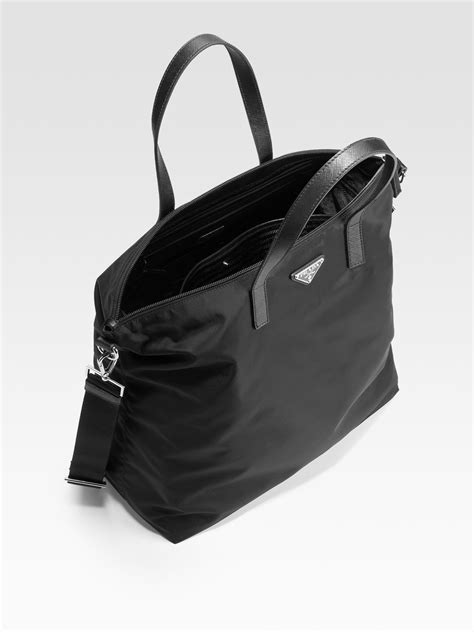 black leather prada handbag tote|prada tote bag nylon.